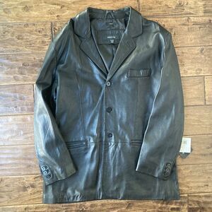 Claiborne Black Lambskin Leather Outerwear Jacket Size XXL 90's Classic